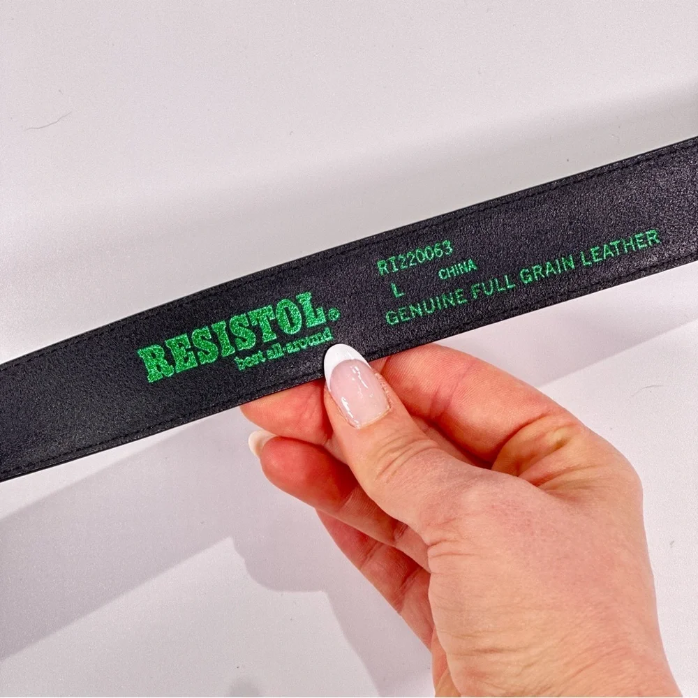 Resistol Boys Cowboy Leather Belt Black Tooled Youth L